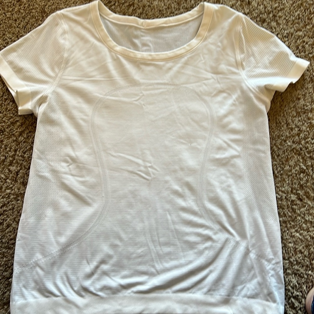 Lulu white short sleeve shirt size 12